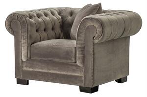 Fotoliu Chesterfield Classic Velvet Grey 118x96x77cm