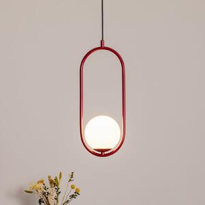 ALDEX Lampă suspendată Dione, 1 bec, roșu vin/alb, reglabil, Roșu, Camera de zi / sufragerie, Metal, Modern