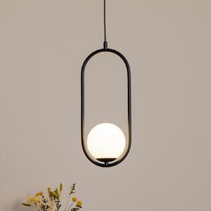 ALDEX Lampă suspendată Dione, 1 bec, negru/alb, reglabil, Negru, Camera de zi / sufragerie, Metal, Modern