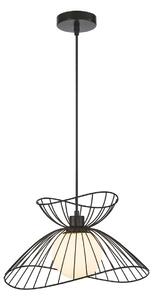Viokef Belinda lampă suspendată abajur de sticlă, negru, reglabil, Negru, Hol, Metal, glob
