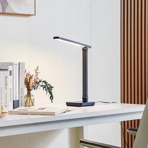 Lindby Lampă de birou LED Rylas, negru, USB, CCT, reglabil, Negru, Studiu / Birou, Modern
