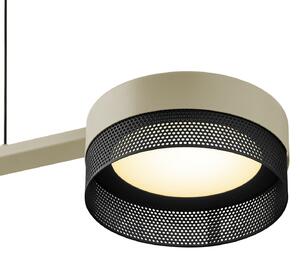 HELL Mesh suspendată LED 3 becuri dimmer nisip/negru, reglabil, Bej, Camera de zi / sufragerie, Metal, Modern
