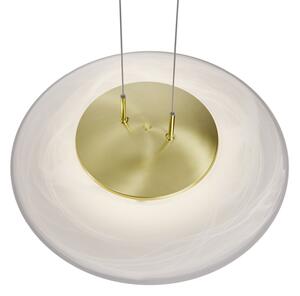 HELL Findus lampă suspendată LED alamă mată/blanc, reglabil, Auriu / Alamă, Camera de zi / sufragerie, Metal, Modern