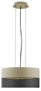 HELL Mesh lampă suspendată E27 Ø 50 cm nisip/negru, reglabil, Bej, Camera de zi / sufragerie, Metal, Modern