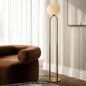 DFTP by Nordlux Shapes lampadar abajur de sticlă, alb/alamă, Auriu / Alamă, Camera de zi / sufragerie, Sticlă, Design