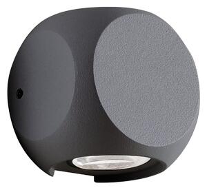 Viokef Ballito aplică LED exterior uplight/downlight gri, Negru, Metal, Priză de perete sus / jos