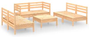 Set mobilier de grădină, 7 piese, lemn masiv de pin