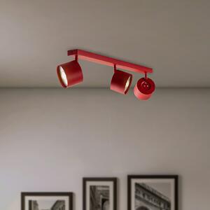 Argon Spot de tavan Chloe reglabil cu 3 becuri, roșu,, Roșu, Camera de zi / sufragerie, Metal, Modern