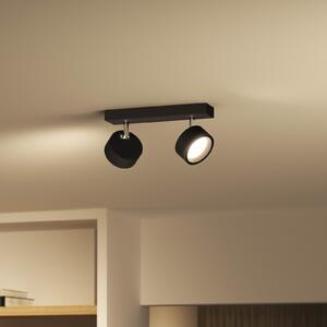 Philips Spot LED Bracia cu 2 becuri, negru, Negru, Camera de zi / sufragerie, Metal, Modern