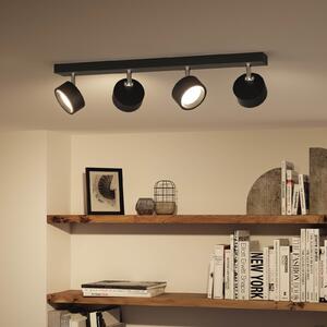 Philips Spot de tavan LED Bracia cu 4 becuri, negru, Negru, Camera de zi / sufragerie, Metal, Modern