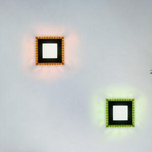 JUST LIGHT. GmbH Acri plafonieră LED CCT RGB telecomandă 20x20cm, reglabil, Negru, Camera de zi / sufragerie, Metal, Modern, Plafon cu flacără multiplă