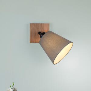 JUST LIGHT. GmbH Spot de perete verde Michel cu abajur textil, reglabil, Lemn, Camera de zi / sufragerie, Lemn
