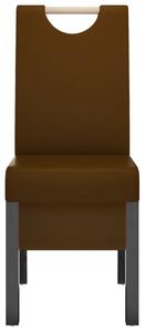 Scaune de sufragerie, 2 buc., maro, piele ecologică