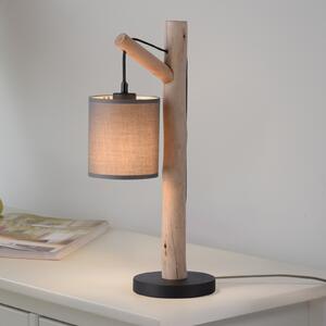 JUST LIGHT. GmbH Lampă de masă Green Tribu, hârtie, lemn, înălțime 53 cm, Lemn, Camera de zi / sufragerie, Lemn