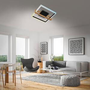 Briloner Plafonieră cu LED 3768015 CCT telecomandă, reglabil, Negru, Camera de zi / sufragerie, Metal, Modern