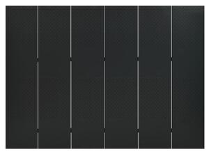 Paravan de cameră cu 6 panouri, negru, 240x180 cm, oțel