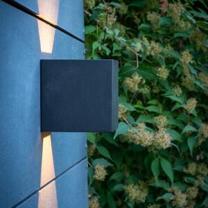 Dyberg Larsen Venus aplică LED de exterior, Negru, Metal, Modern, Priză de perete sus / jos