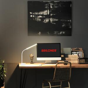 Briloner Lampă de masă cu LED Pivaz, variator tactil, alb, reglabil, Alb, Studiu / Birou, Metal