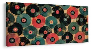 Tablou discuri de gramofon colorate