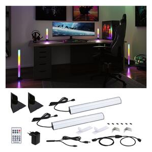 Paulmann set de 2 EntertainLED Lightbar Dynamic RGB 30cm bază, reglabil, Negru, Camera de zi / sufragerie, Metal, Modern