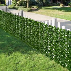 Gard artificial verde cu frunze, 100 x 300 cm