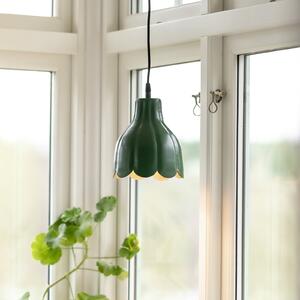 PR Home Lampă suspendată Tulippa Ø 17 cm, verde, cu mufă, reglabil, Verde, Camera de zi / sufragerie, Metal, Scandinavă