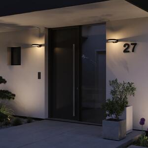 Paulmann Anela aplică LED exterior cu senzor 3000K, Negru, Metal, Modern, Perete rotund