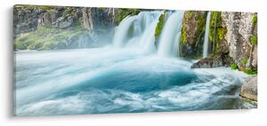 Tablou - Stânci și cascade (120x50 cm)