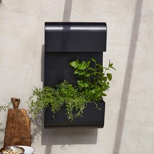 PR Home Planta aplică exterior cu ghiveci de flori, Negru, Metal, Scandinavă
