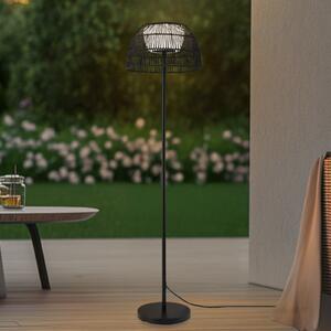 Lucande Lampă de podea pentru exterior LED Heribio, negru, fier, 153 cm, Negru, Metal, Modern