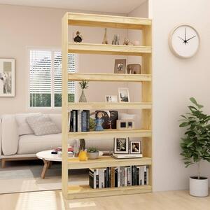 Bibliotecă/Separator cameră, 100x30x200 cm, lemn masiv pin