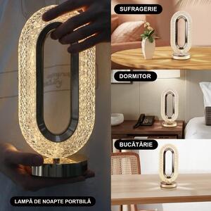 Lampa ambientala Crystal, cu touch, incarcare USB, Auriu
