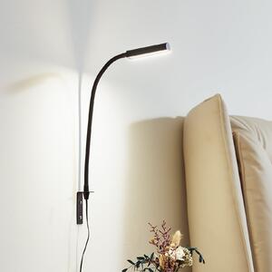 Lindby LED lampă de citit Flexola, negru, unghiular, priză, reglabil, Negru, dormitor, Metal