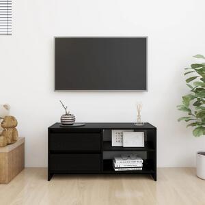 Comodă TV, negru, 80x31x39 cm, lemn masiv de pin
