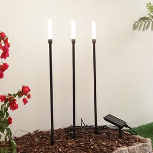 Lindby Lampa solară cu LED Balian, set de 3, negru, aluminiu, 3000K, Negru, Aluminiu, Modern