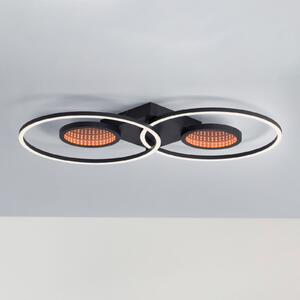 JUST LIGHT. GmbH Plafonieră LED Tunel cu telecomandă, CCT, RGB, reglabil, Negru, Camera de zi / sufragerie, Metal, Modern