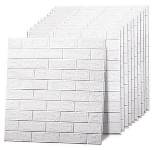 Set 10 x Placa de tapet adeziv caramizi albe, 70 x 77 cm
