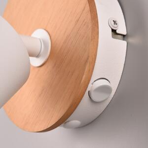 Trio Lighting Aruni spot perete din lemn, 1 bec, alb, reglabil, Lemn, Camera de zi / sufragerie, Lemn, Modern, Spot de perete