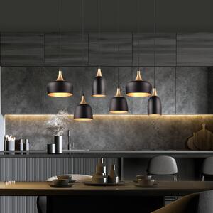 Trio Lighting Chiraz lampă suspendată, 6 becuri, negru/auriu, reglabil, Negru, Camera de zi / sufragerie, Metal, Modern