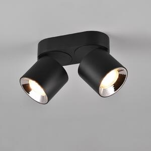 Trio Lighting Guayana plafonieră GU10 2 becuri negru, Negru, Camera de zi / sufragerie, Metal, Modern, Plafon cu flacără multiplă