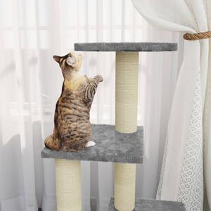 Ansamblu pisici, stâlpi din funie sisal, gri deschis, 92 cm