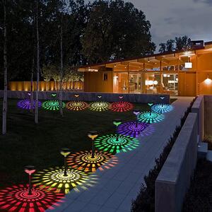 Set 2 lampi solare LED RGB, Alb cald / Multicolor