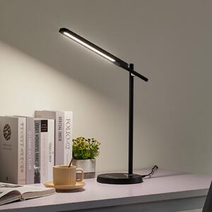 Lindby Lampă de birou cu LED Valtorin, negru, reglabil, Negru, Studiu / Birou, Plastic, Modern