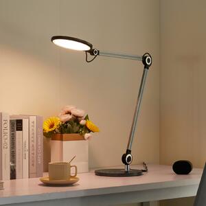 Lindby Lampă de masă LED Nyxaris, gri, metal, CCT, 50 cm, reglabil, Gri, Studiu / Birou, Plastic, Modern