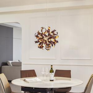 Lucande Lampă suspendată Kaelor, Ø 46 cm, culoare cupru, aluminiu, reglabil, Cupru, Camera de zi / sufragerie, Aluminiu, Design