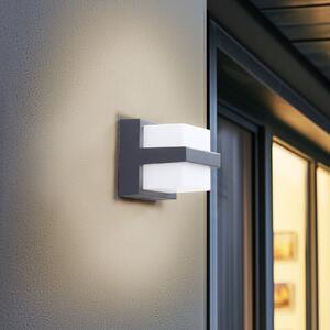 Lindby Smart LED cu LED-uri pentru exterior Fyra unghiular CCT RGB Tuya, reglabil, Gri, Aluminiu, Modern