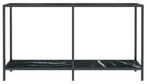 Masă consolă, negru, 140x35x75,5 cm, sticlă securizată