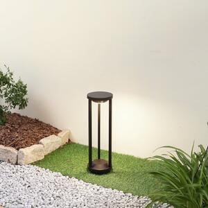 Lucande LED lumina solară Nilea, Ø 16 cm, negru, senzor, Negru, Aluminiu, Modern