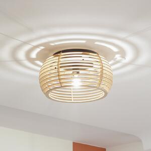 Lindby Ediz plafonieră, 1-lumină, E27, lemn, Ø 44.4 cm, reglabil, Lemn, Hol, Lemn, Modern