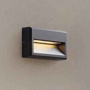Lucande LED pentru exterior Weno, negru, aluminiu, IP65, Negru, Aluminiu, Modern, Soclu de perete jos
